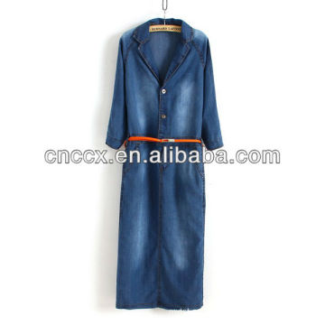 13CD1149 Maxi denim half sleeve women fashion dress